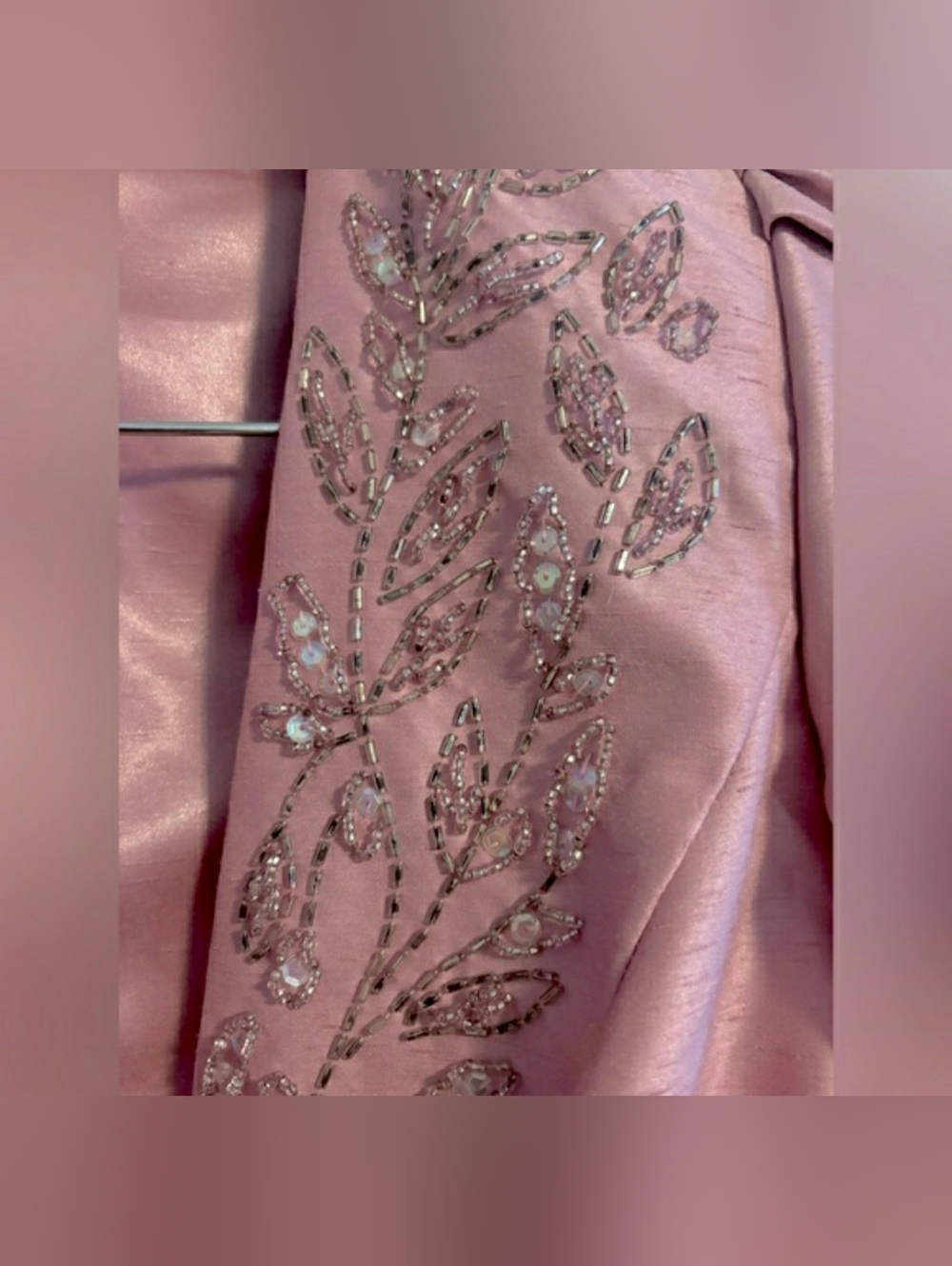 Pink elegant & Feminine Embellished Blazer jacket. SZ S. - Picture 5 of 10